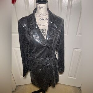 Forever 21 Silver mini blazer dress size XL worn once